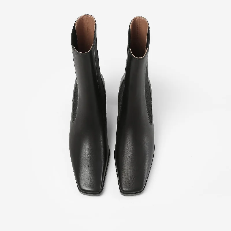 Bottines Élastiques - Noir Lisse