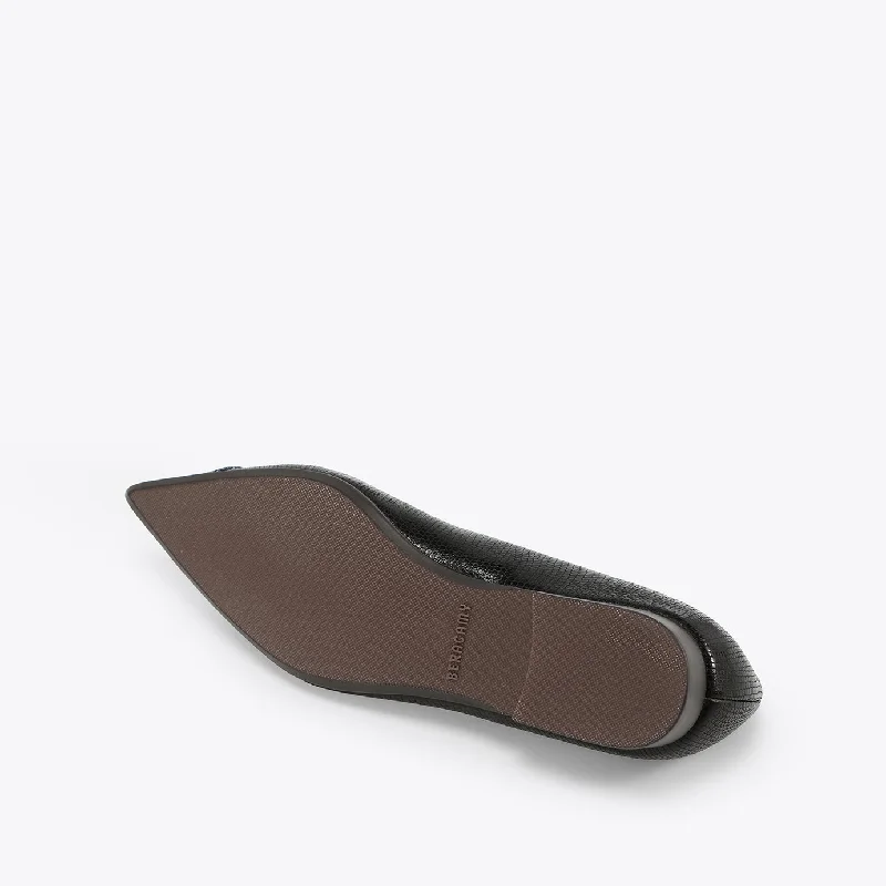 EDI Ballerine Plate Pointue - Noir Embossé