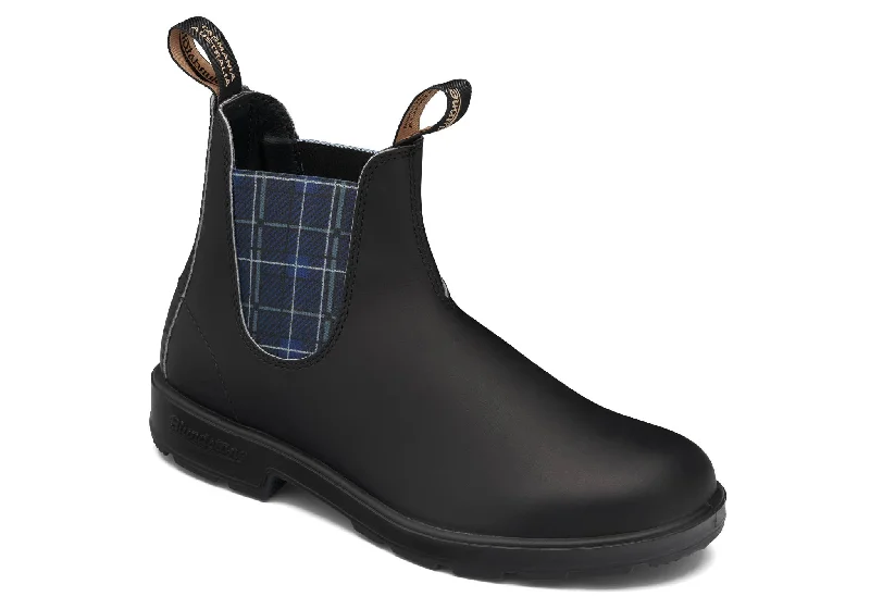 BLUNDSTONE 2102 - Original Black with Navy Tartan Elastic