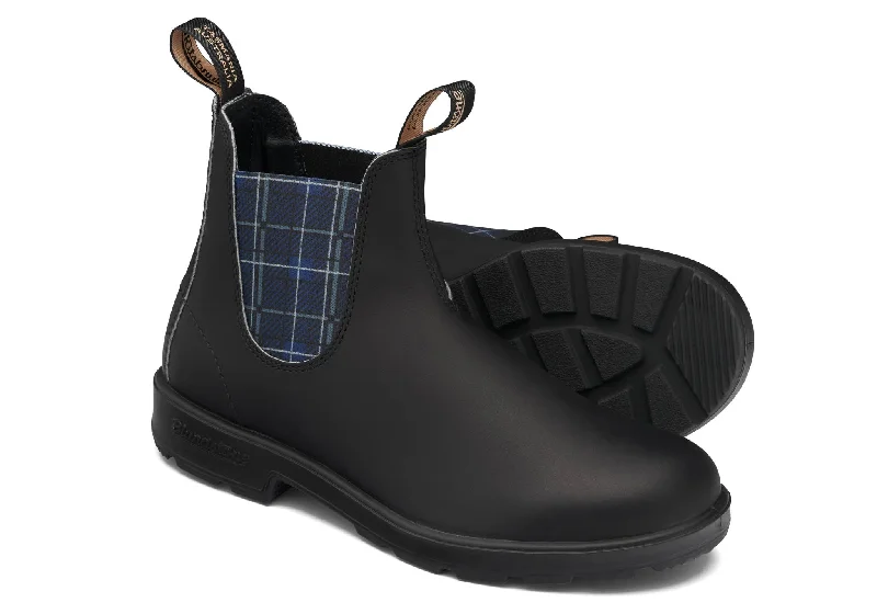 BLUNDSTONE 2102 - Original Black with Navy Tartan Elastic