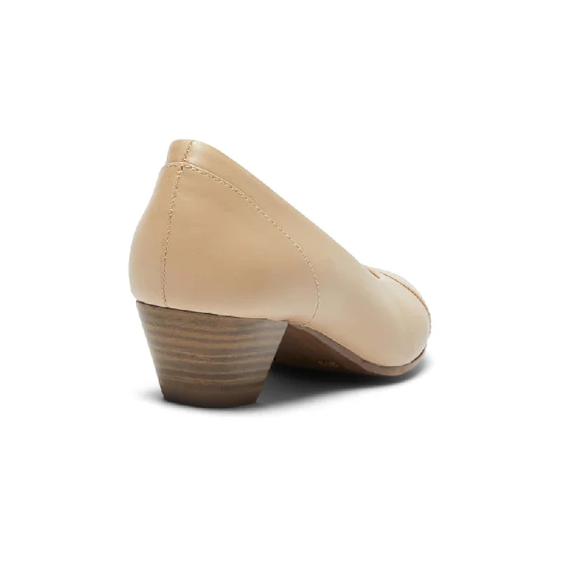 Acton Heel in Nude Leather