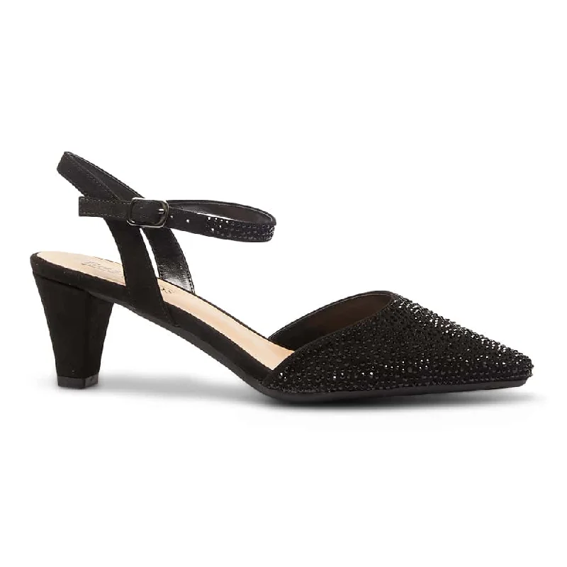 Adelle Heel in Black Sparkle