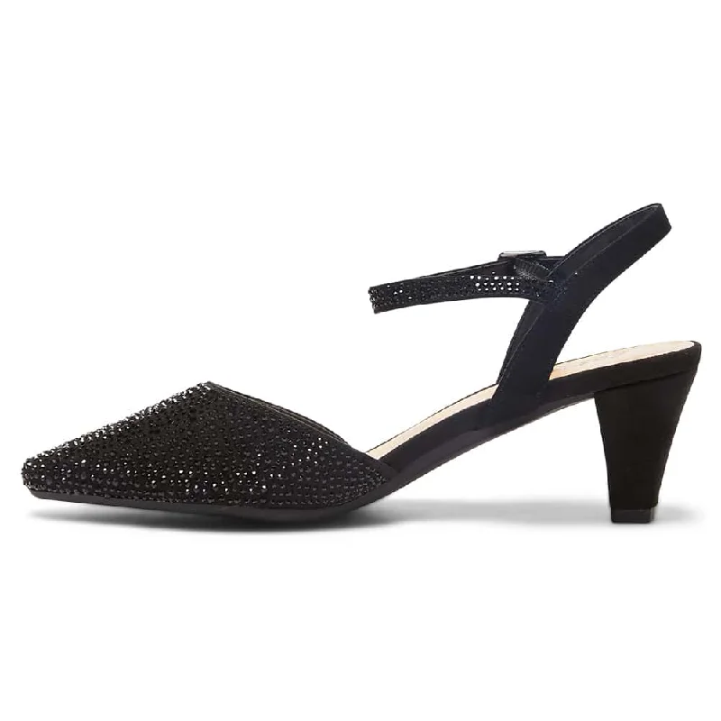 Adelle Heel in Black Sparkle