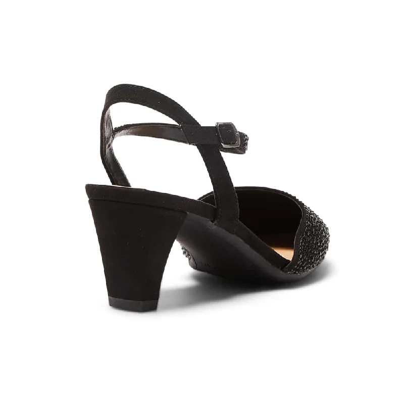 Adelle Heel in Black Sparkle