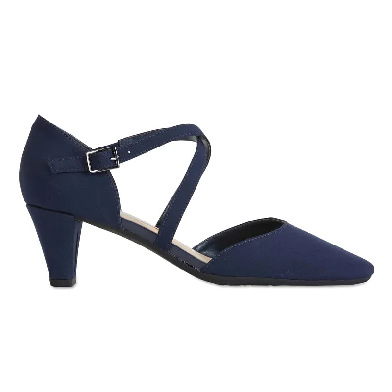 Adison Heel in Navy Fabric