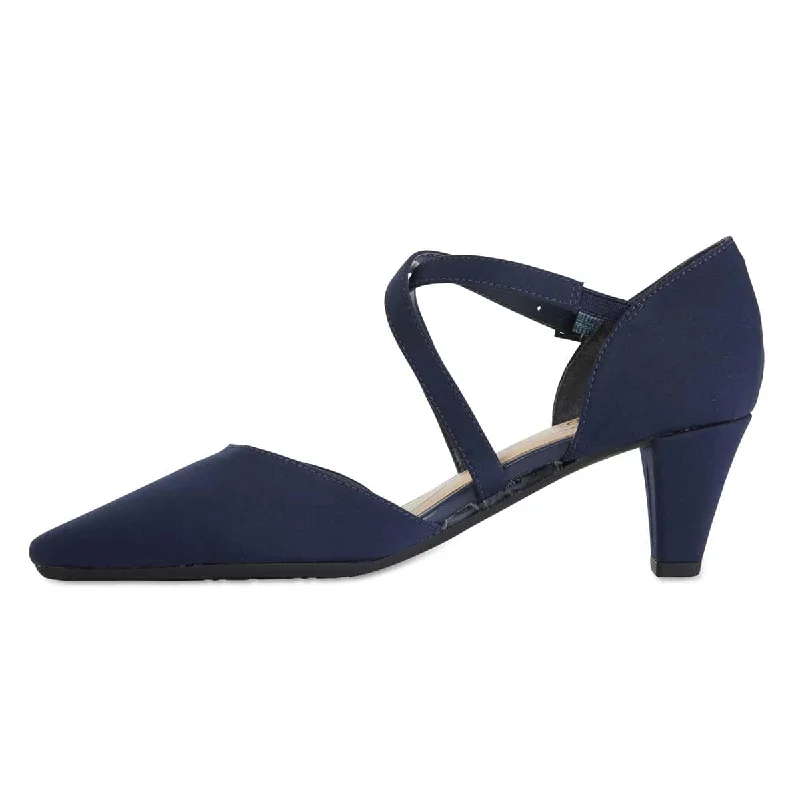 Adison Heel in Navy Fabric