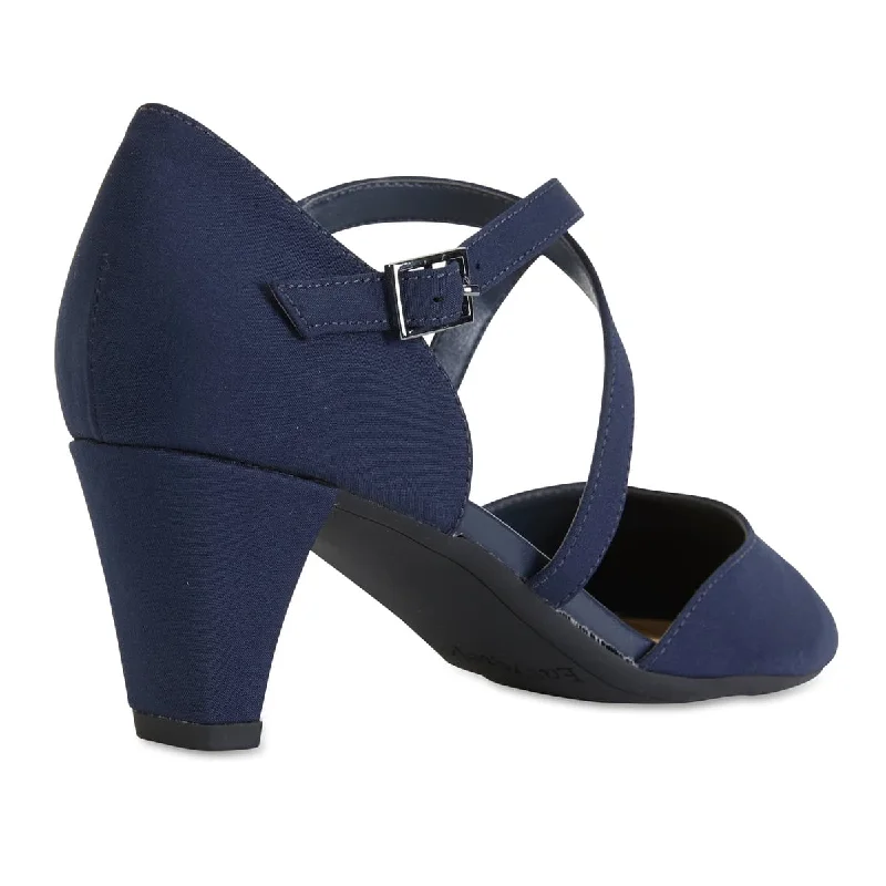 Adison Heel in Navy Fabric