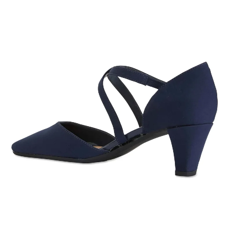 Adison Heel in Navy Fabric