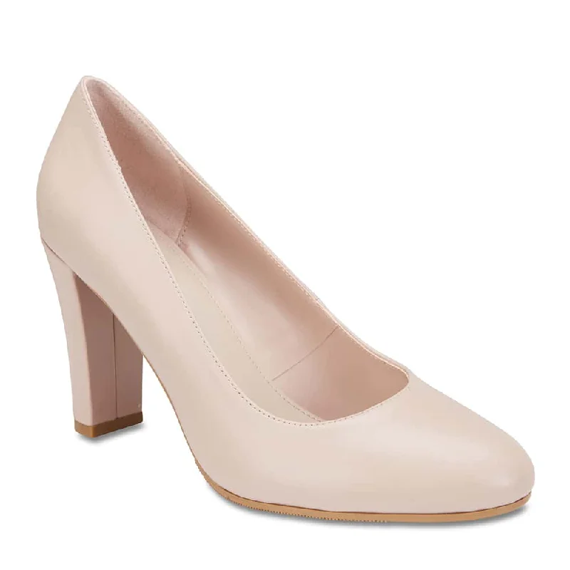 Alibi Heel in Blush Leather