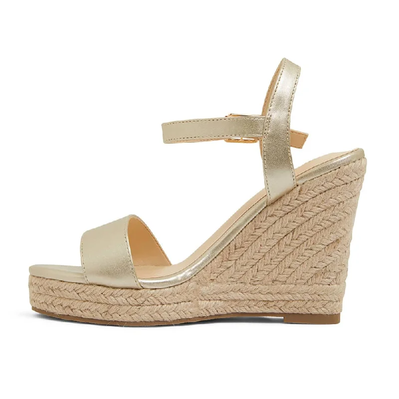 Amato Espadrille in Soft Gold Smooth