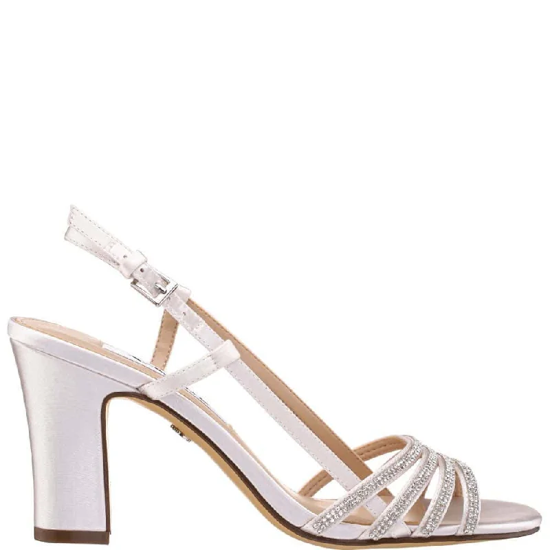 Avaley Heel in Ivory Satin