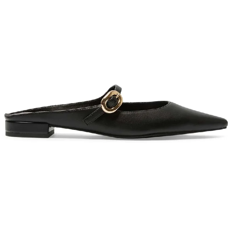 Bacall Flat in Black Smooth