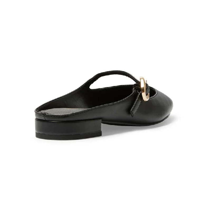 Bacall Flat in Black Smooth