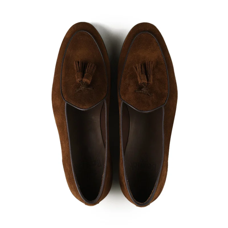 Belgian Tassel Loafer - Snuff Brown Suede