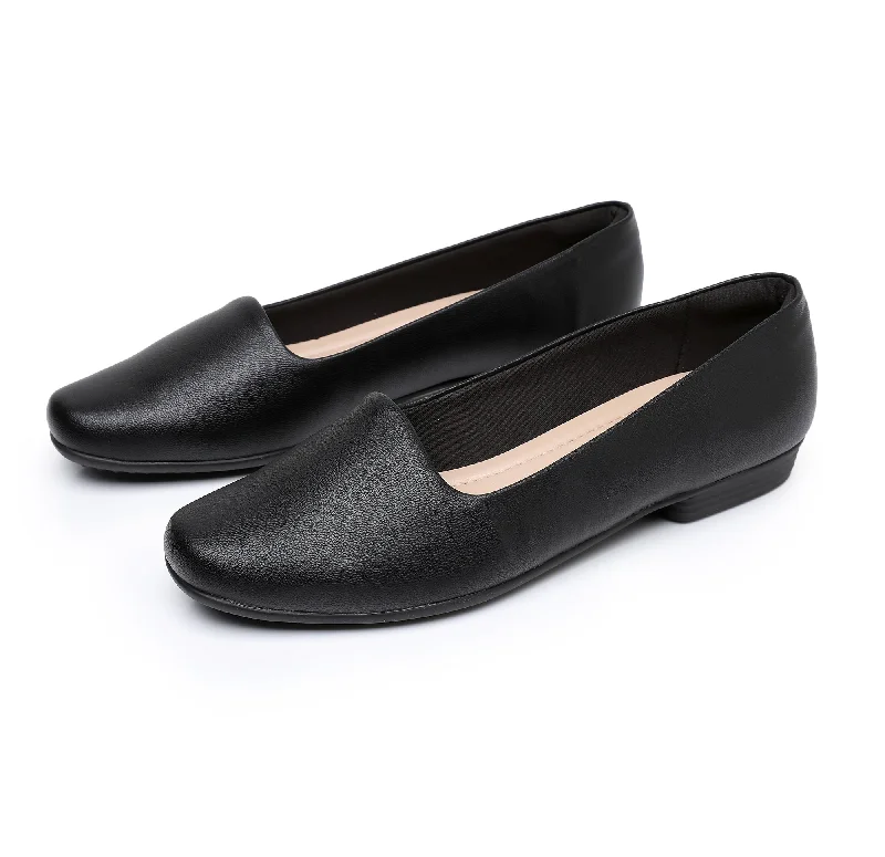 ""Graceful Comfort with Black Ballet Flat Shoes"" (250.132)