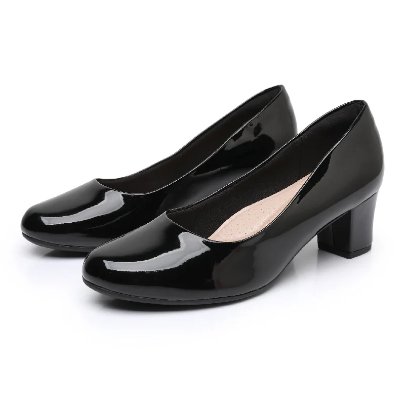 All-Day Comfort Pumps- Black Patent (110.072)