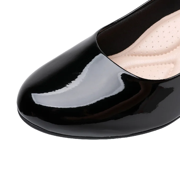 All-Day Comfort Pumps- Black Patent (110.072)