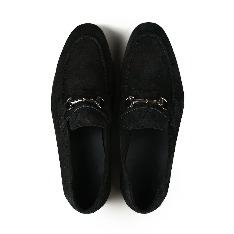 Blake Bit Loafer - Black Suede