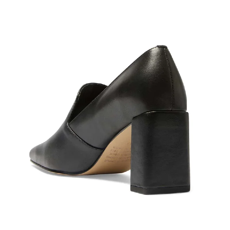 Brigid Heel in Black Leather