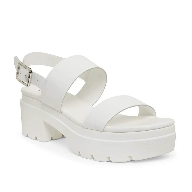 Carly Heel in White Leather