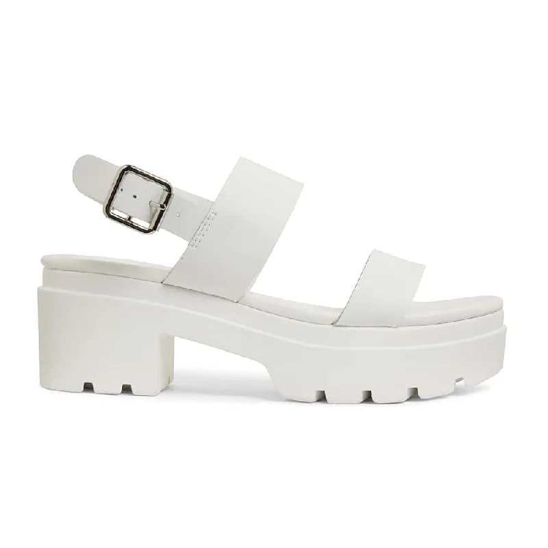 Carly Heel in White Leather