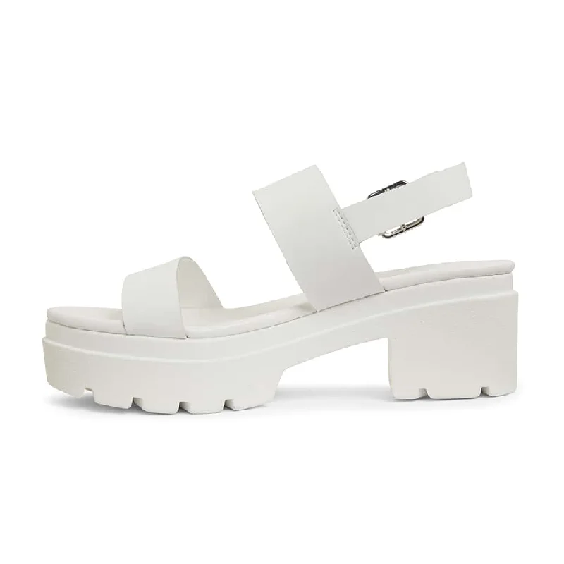 Carly Heel in White Leather