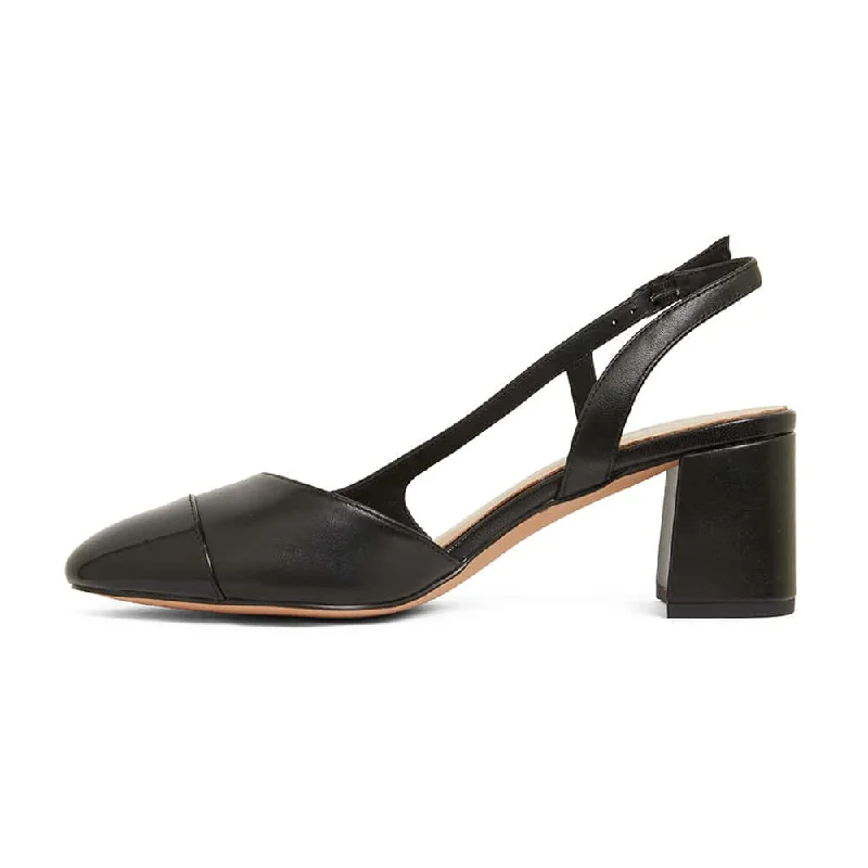 Chapter Heel in Black On Black Leather