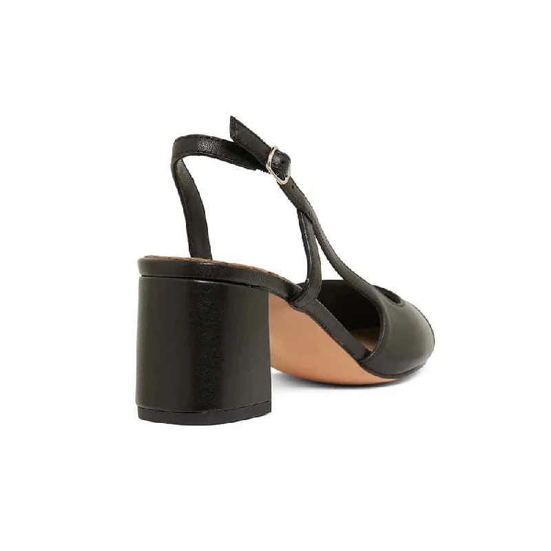 Chapter Heel in Black On Black Leather