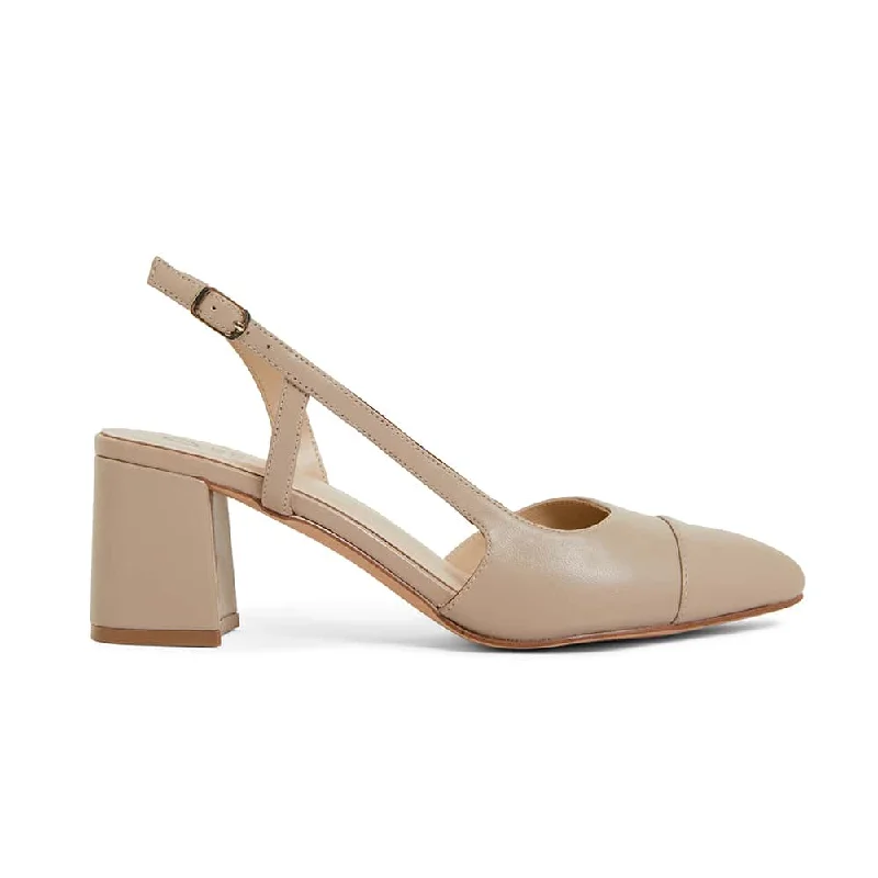 Chapter Heel in Nude Leather