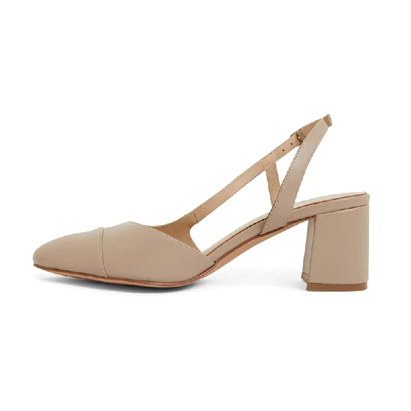 Chapter Heel in Nude Leather