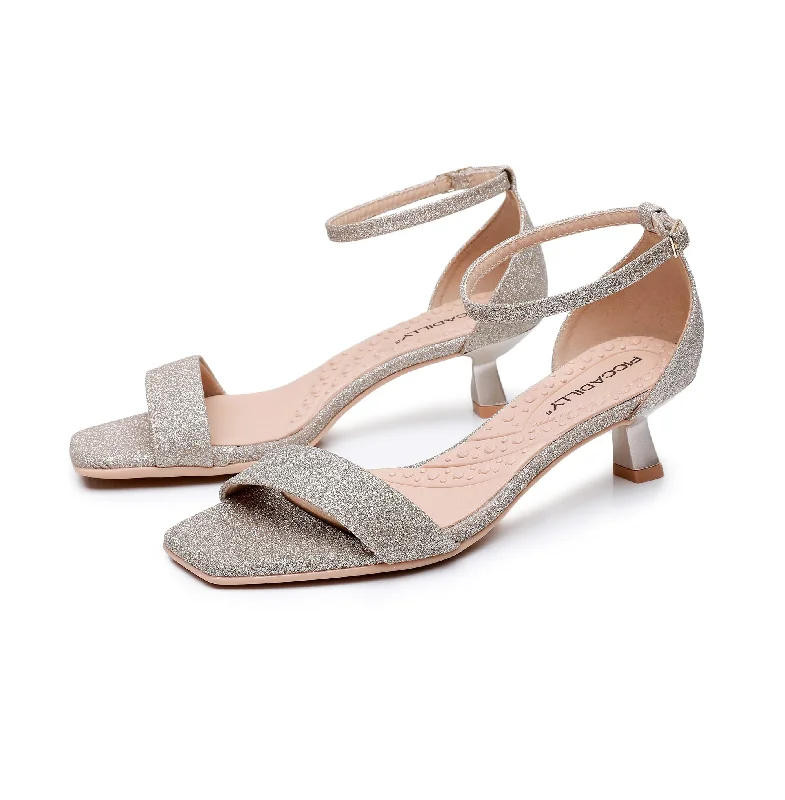 Sleek Ankle Clasp Sandals -Glitter Champagne (588.006)