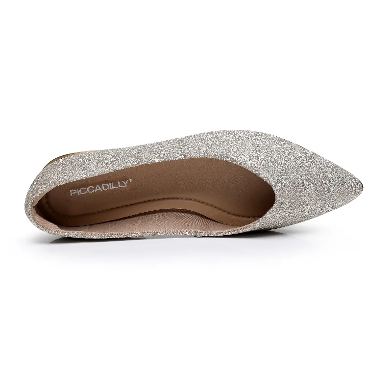 Sleek Deco Point Flats - Glitter Champagne (274.054)