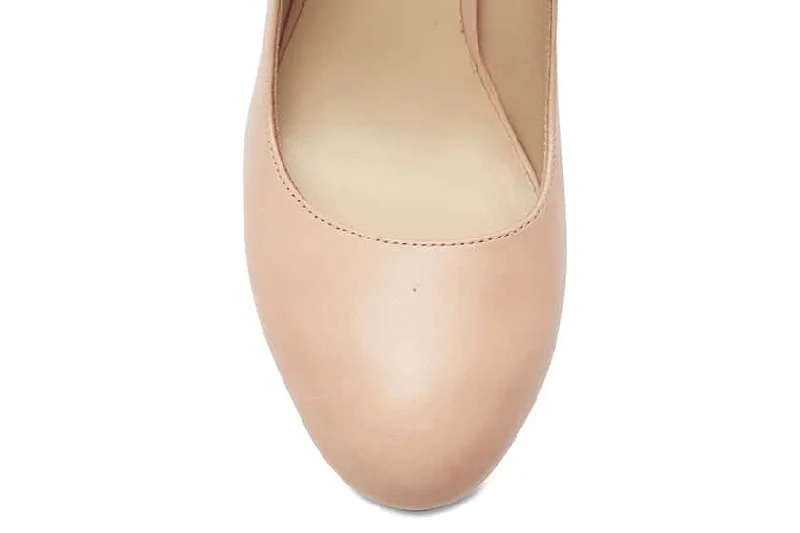 Crush Heel in Nude Patent