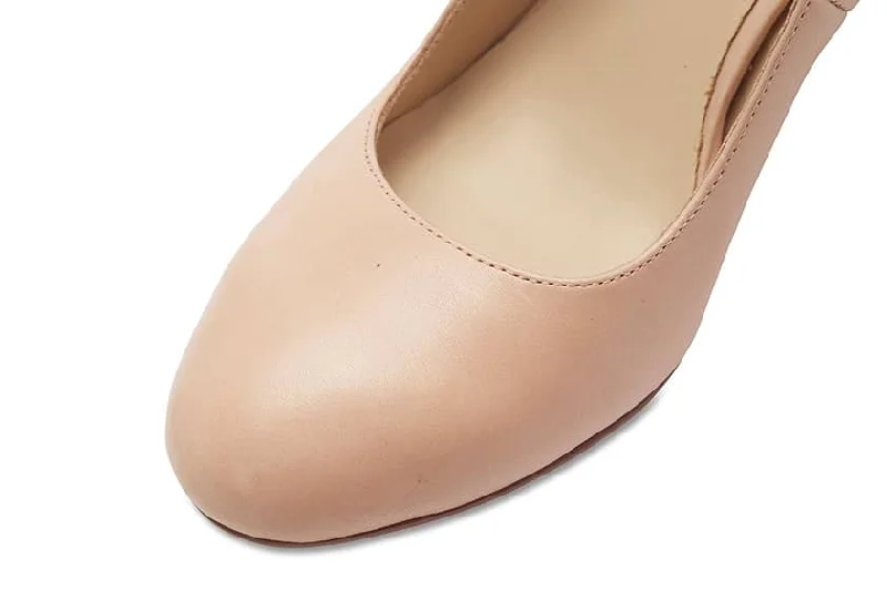 Crush Heel in Nude Patent