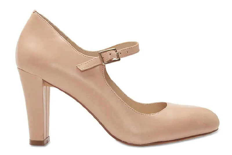 Crush Heel in Nude Patent