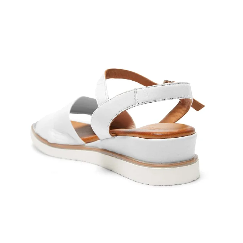 Dawn Heel in White Leather