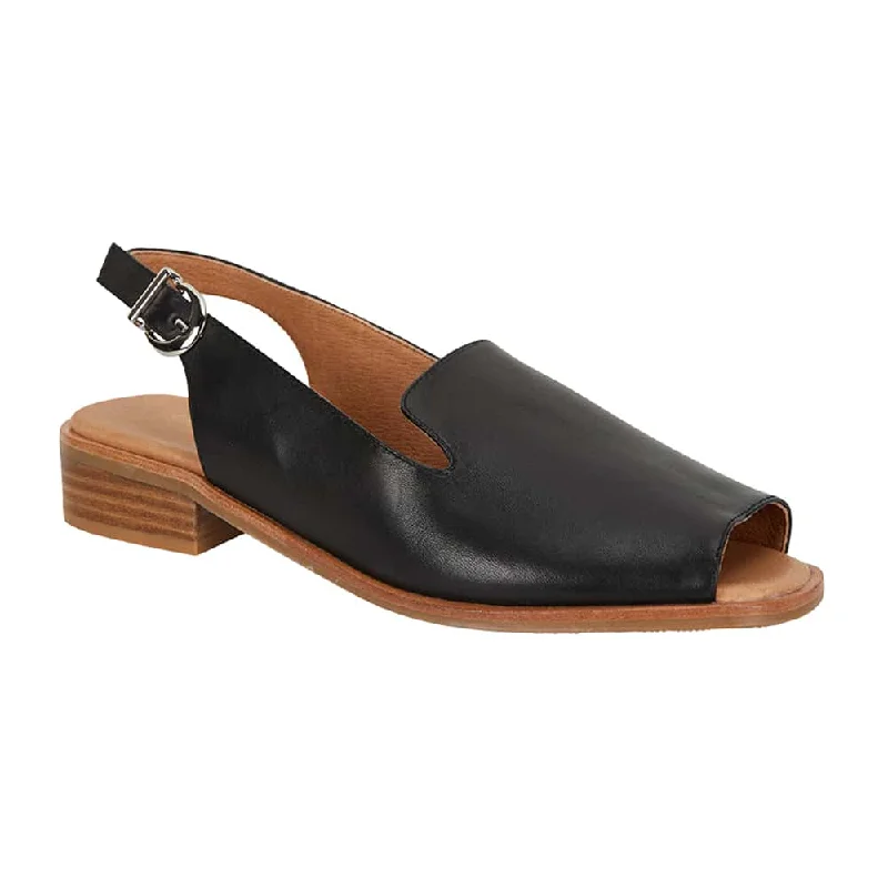 Delaney Sandal in Black Leather