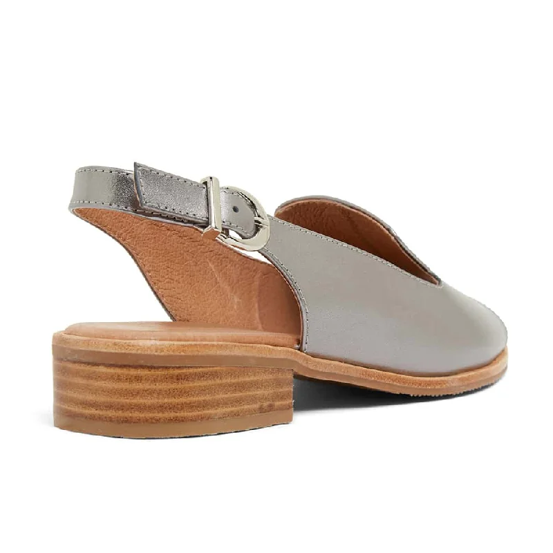 Delaney Sandal in Pewter Leather