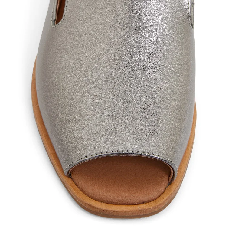 Delaney Sandal in Pewter Leather