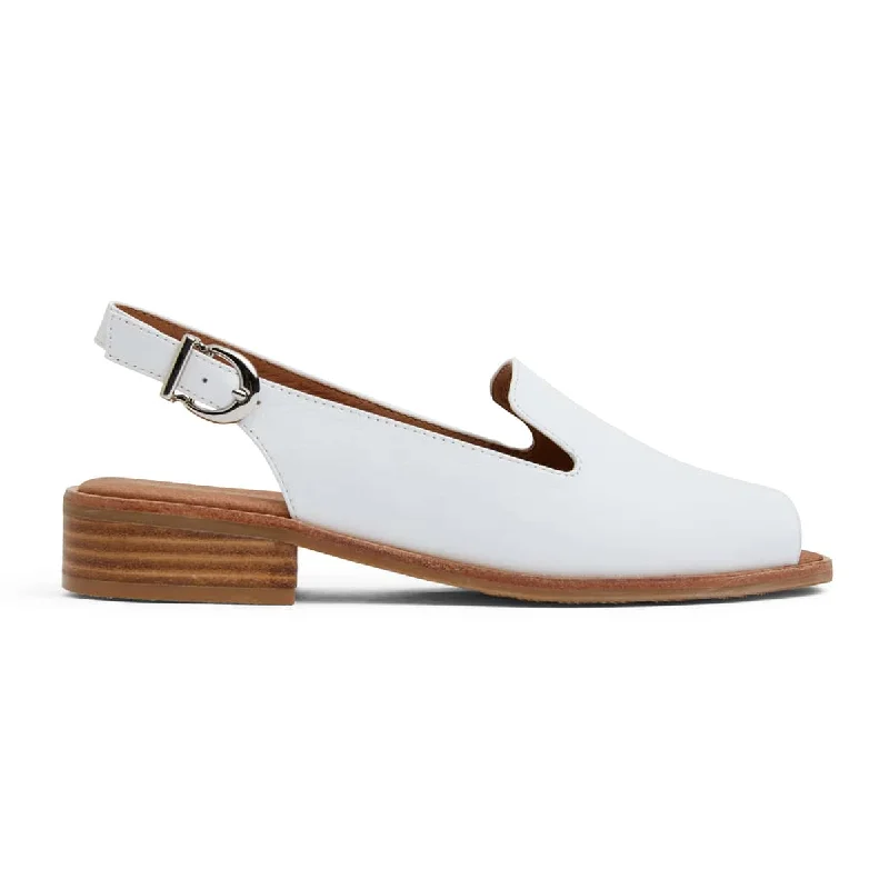 Delaney Sandal in White Leather