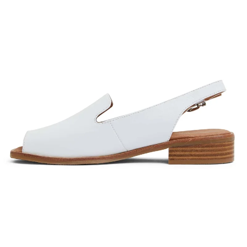 Delaney Sandal in White Leather