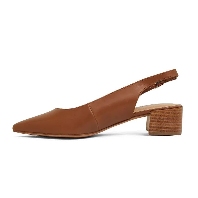 Dena Heel in Cognac Leather