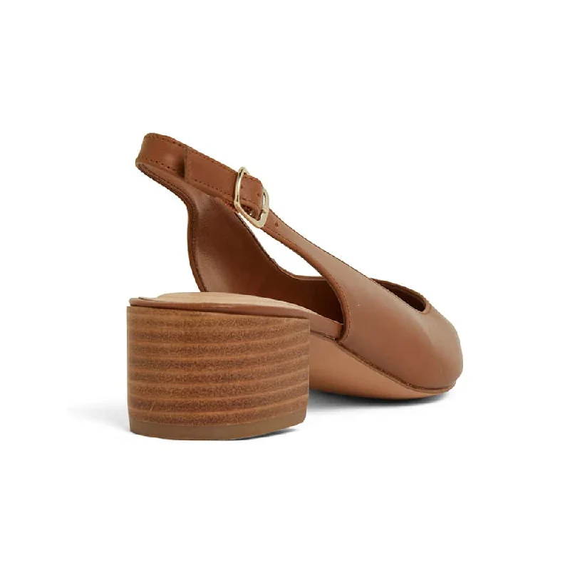 Dena Heel in Cognac Leather