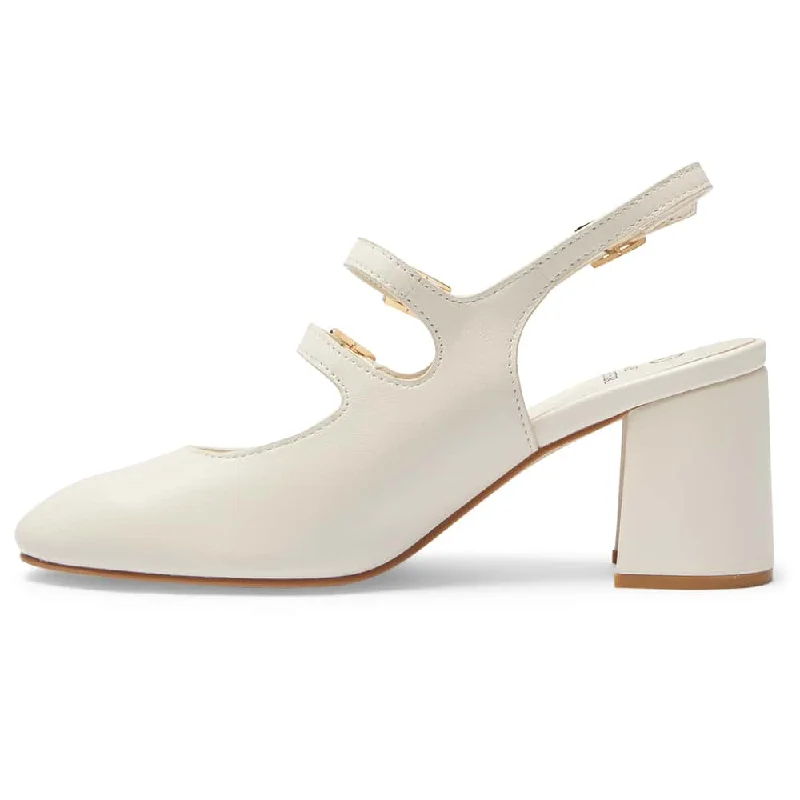 Diana Heel in Ivory Leather