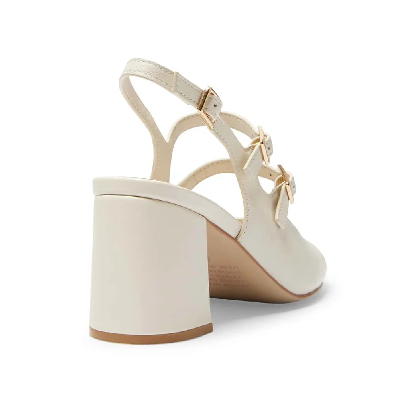 Diana Heel in Ivory Leather