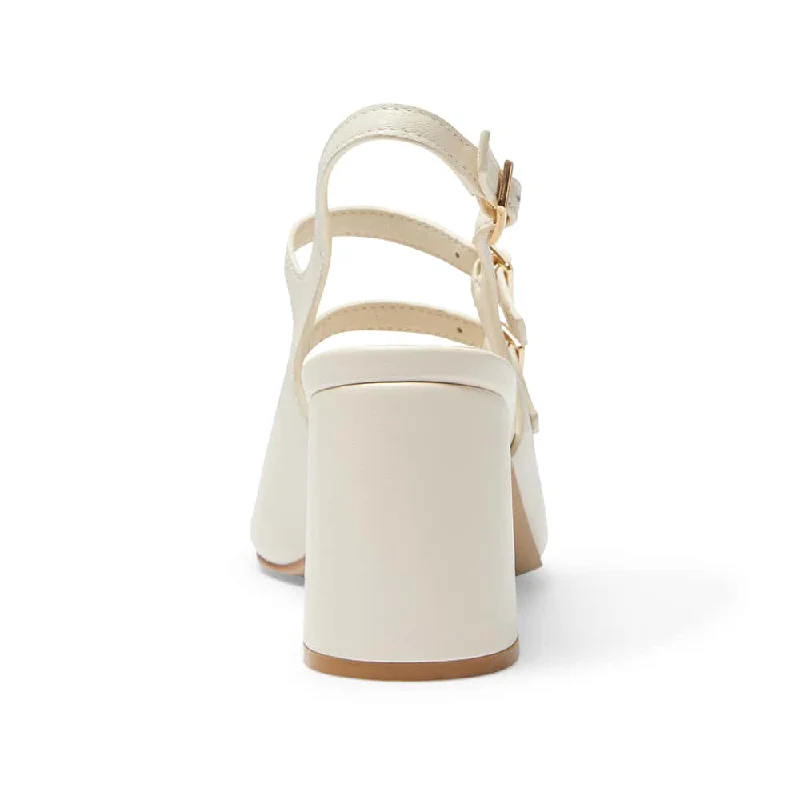 Diana Heel in Ivory Leather