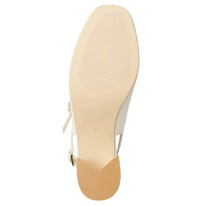 Diana Heel in Ivory Leather