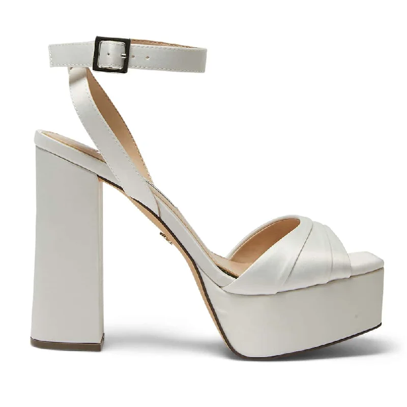 Dorcas Heel in Ivory Satin