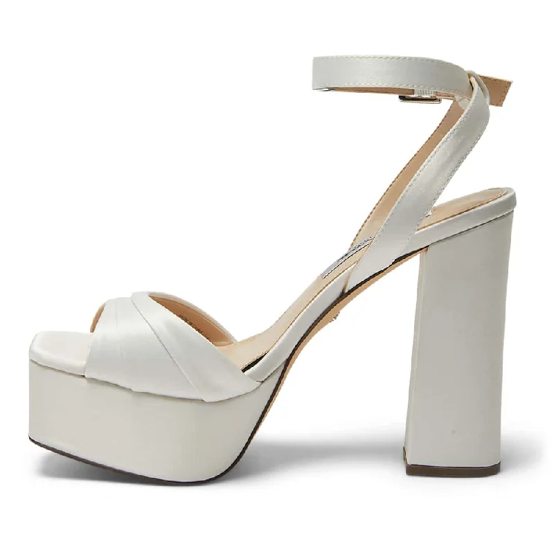 Dorcas Heel in Ivory Satin