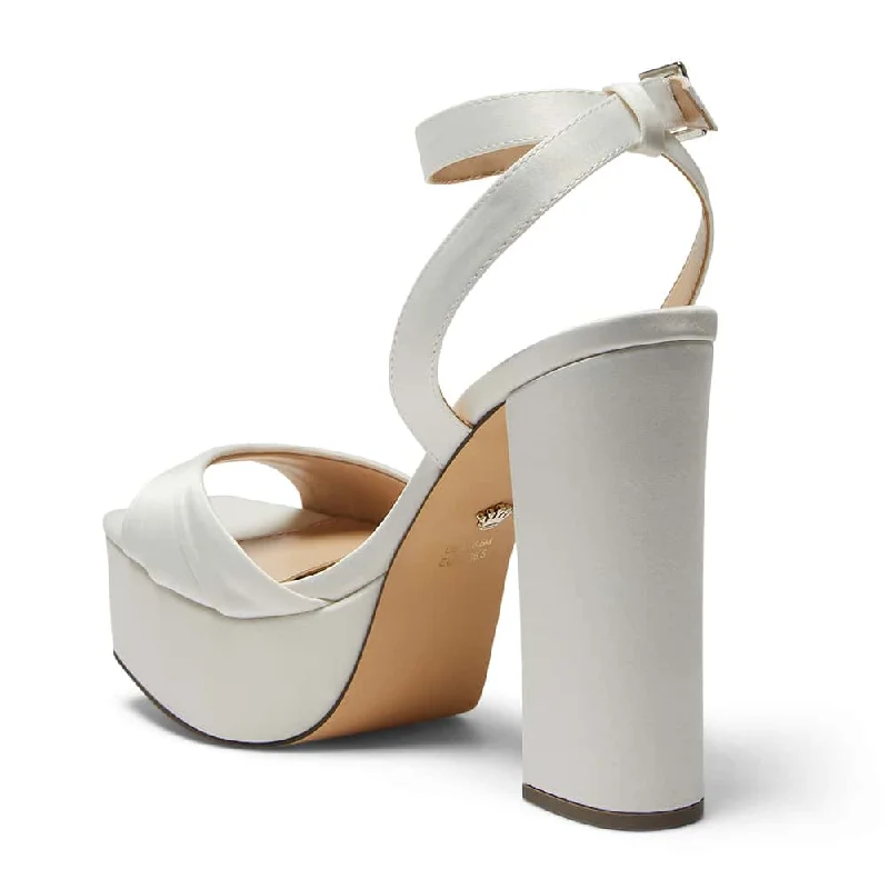 Dorcas Heel in Ivory Satin